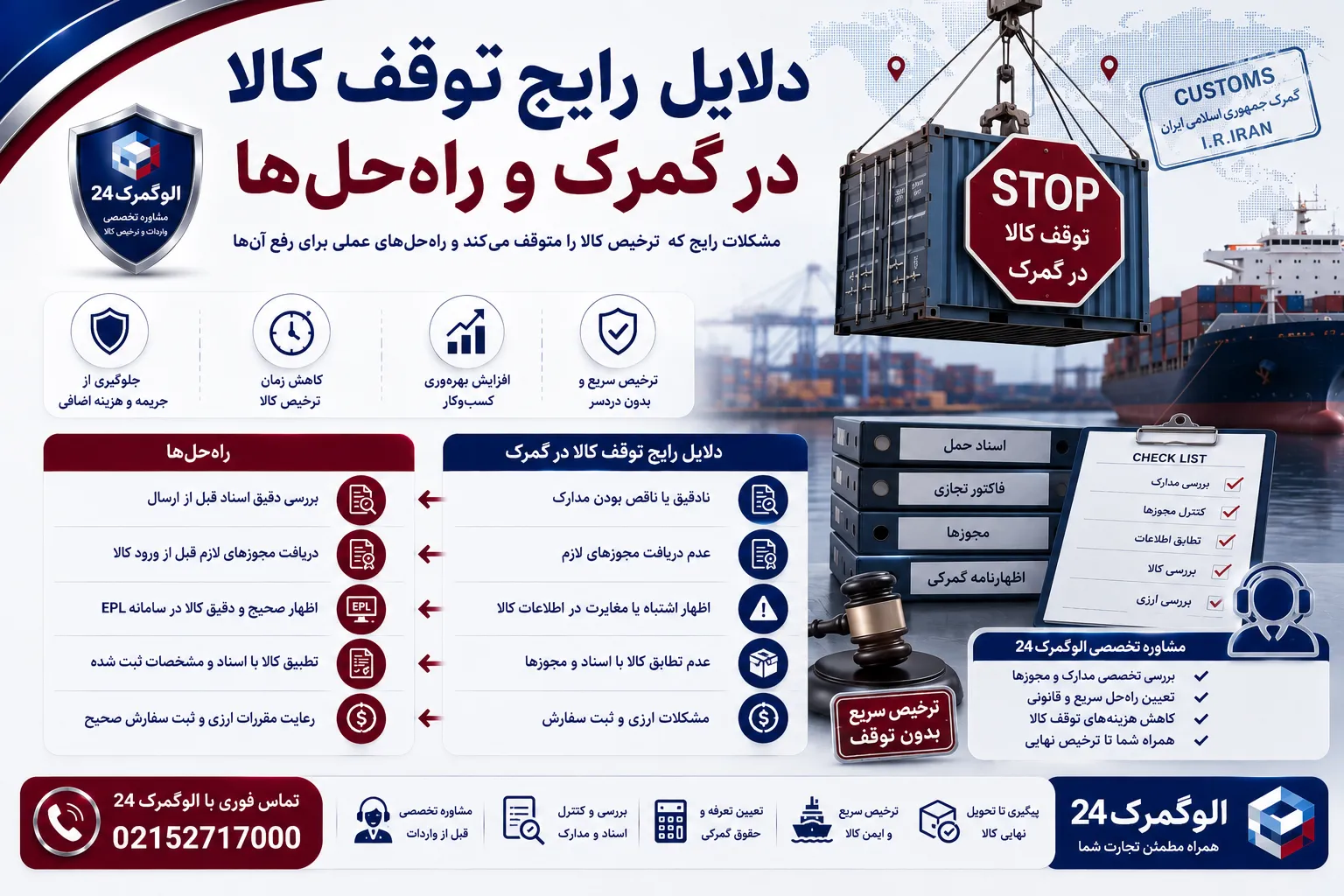 دلایل رایج توقف کالا در گمرک و راه‌حل‌ها