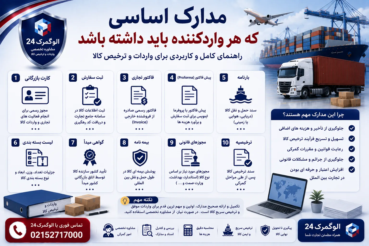 مدارک اساسی که هر واردکننده باید داشته باشد