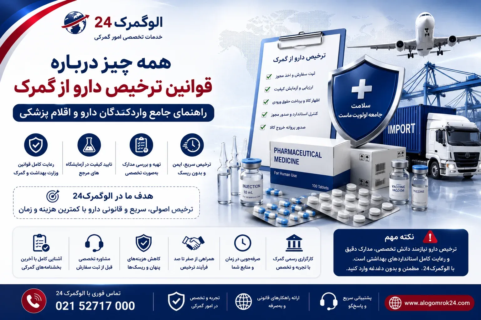 قوانین ترخیص دارو از گمرک